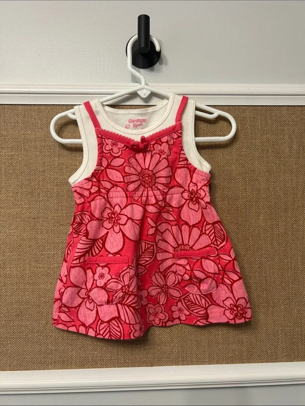 OshKosh B'gosh Hot Pink and Light Pink Floral Tank Dress